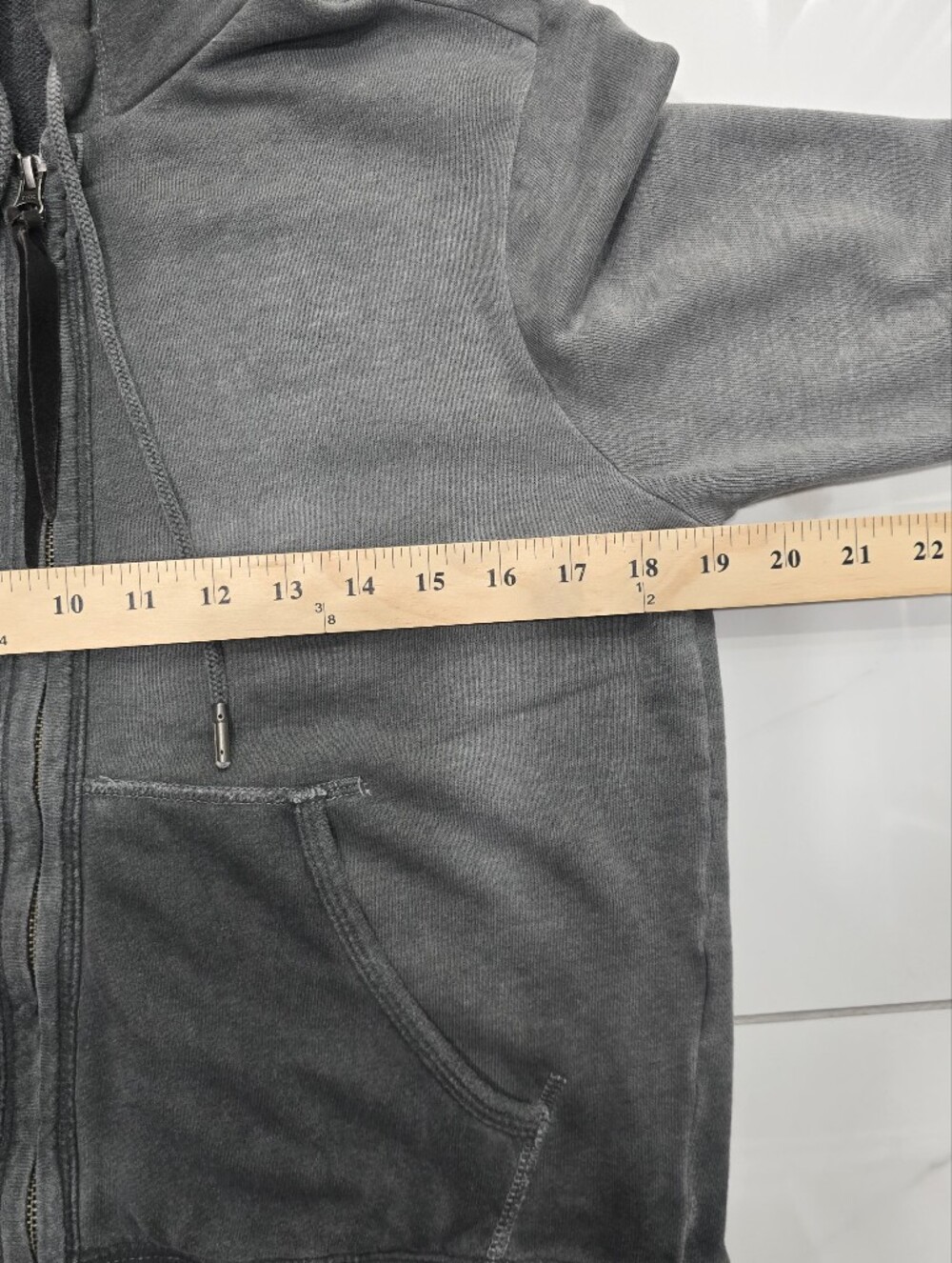 Poshmark: Washed Gray Zip Hoodie Eagle Moto Biker Y2K Grunge Sz M - Picture 11 of 12
